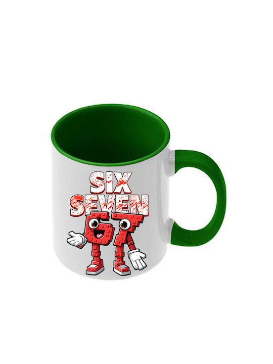 Mug Six-Seven Green Handle Interior