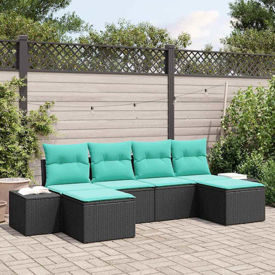 Set Camera De Zi Pentru Exterior Din Material Sintetic 4 Piese Turcoaz Cu Perne