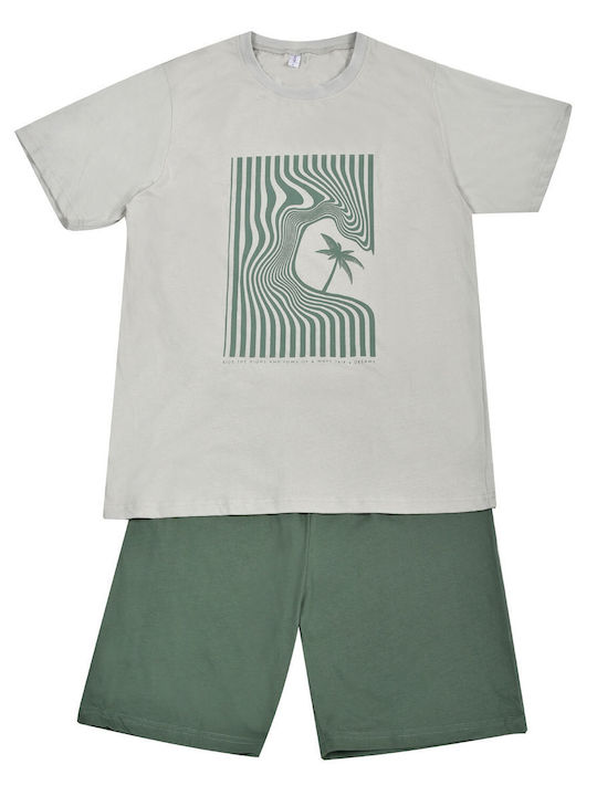 Dreams by Joyce Wavy Trip Summer Men's Pyjamas Grey