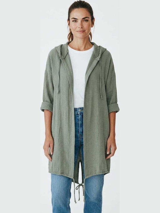 Oversized Women's Vest 7018 Khaki