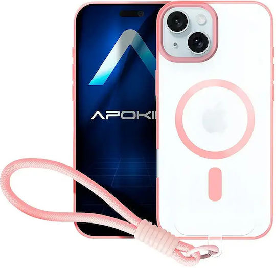 Apokin Back Cover Σιλικόνης με Λουράκι Διάφανο (iPhone 15)