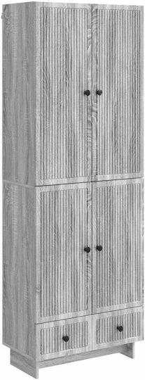 Bibliotheken Grau 2Stücke 66x34.5x1cm