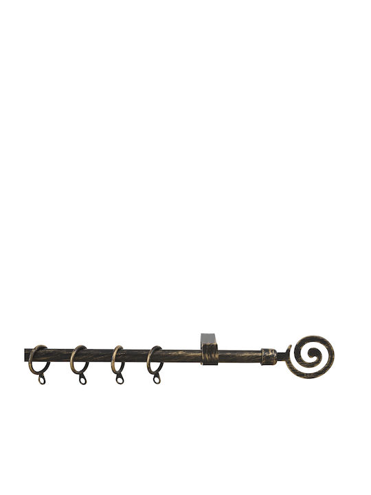 Extendable Metallic Curtain Pole Rimini Single Φ9mm 60-120cm Bronze