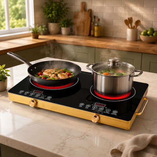 Alpha-Market Countertop Burner Ceramic Double
