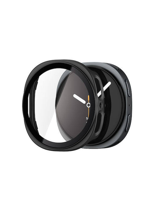 Spigen Thin Fit 360 Plastic Case with Tempered Glass in Black Colour for Samsung Galaxy Watch 8 / 9