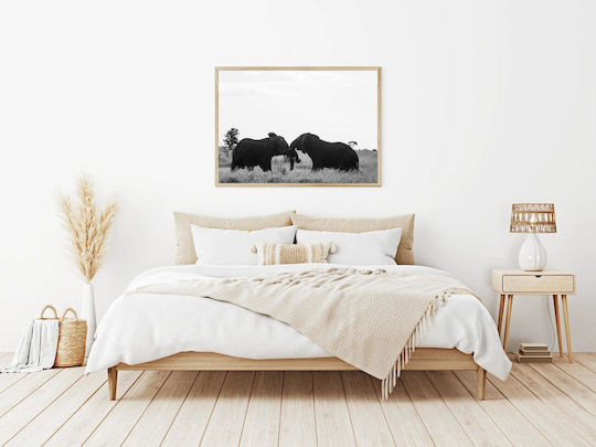 Painting Elephants In Black White 150x100