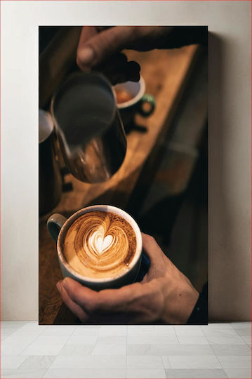 Πίνακας Pouring Latte Heart Design Pouring Latte Heart Design 100x150