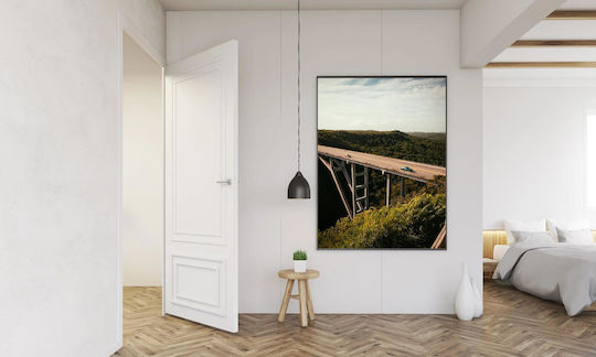 Painting Bridge Over Forested Valley 100x150