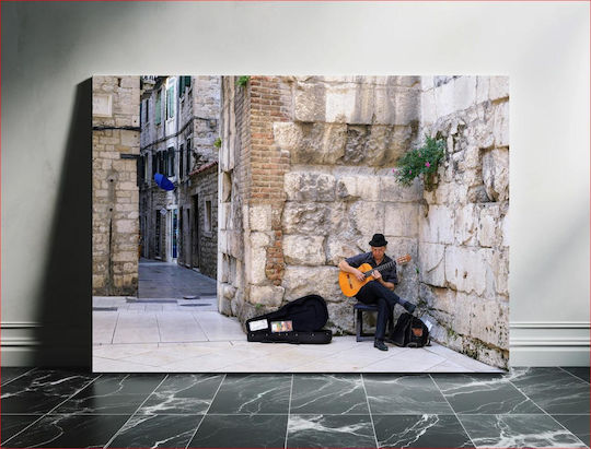 Painting Street Guitarist In Historic Alley Street Guitarist In The Historic Alley 150x100