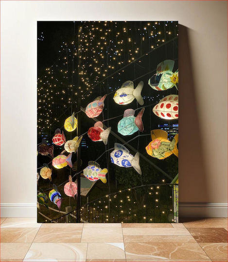 Illuminated Paper Fish Lanterns Paintings Lighted Paper Fish Lanterns 100x150