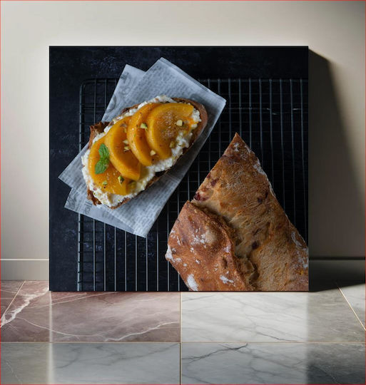 Πίνακας Gourmet Bread Peach Topping Γκουρμέ Κάλυμμα Ψωμί Ροδάκινο 110x110