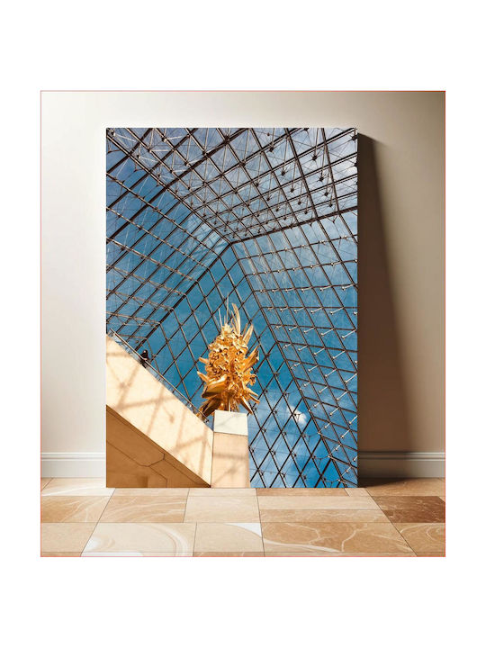 Golden Sculpture Unter Glasdach Χρυσό Gipsfigur 100x150