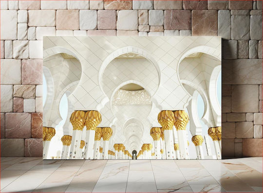 Πίνακας Golden Architectural Arches Χρυσές Αρχιτεκτονικές Καμάρες 150x100