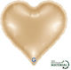 17" Herzballon Weiß Gold