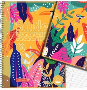 Brunnen Spiral Ruled Notebook A4 160 Sheets Tropical Edition 0256942726