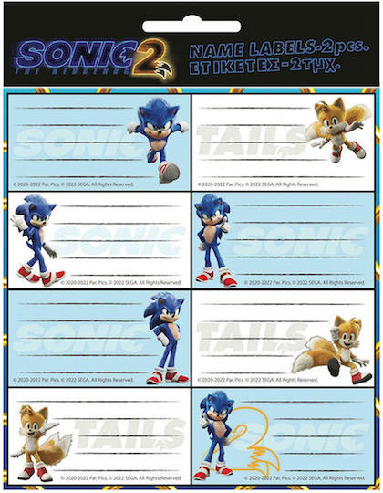 Gim Sonic Notebook Labels 2 Pieces