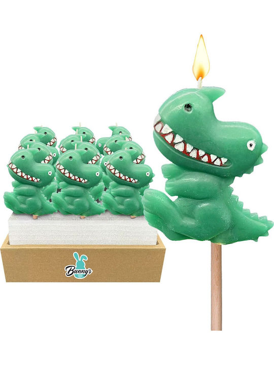 Osterkerzen Dinosaurier Stäbchen 12x9x2cm H:23cm Bunny's 932162 15 Stück