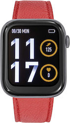 Tekday Smartwatch 656554 Rote Lederarmband