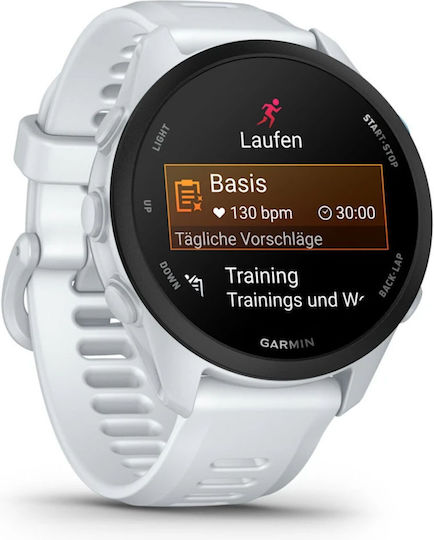 Garmin Forerunner 70 43mm Waterproof Smartwatch cu Pedometru (Whitestone)