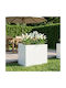 vidaXL Metallischer Weißer Pflanzgefäß 60x40x50cm