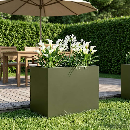 vidaXL Метална Саксия За Цветя Ладис 50x40x50см