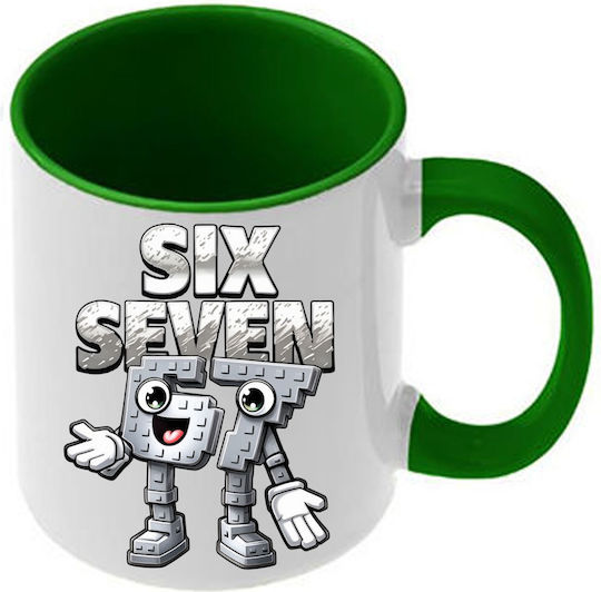Mug Six-Seven Green Handle Interior