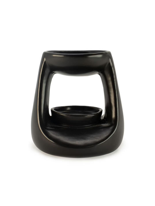 Small Oval Pebble Oil Burner Black Ancient Wisdom