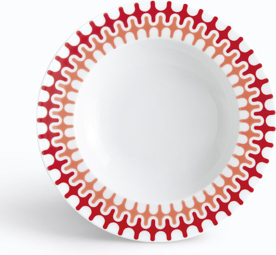 Ionia Illusion Soup Plate Porcelain Red 23cm Ionia Illusion Soup Plate Porcelain Red 23cm