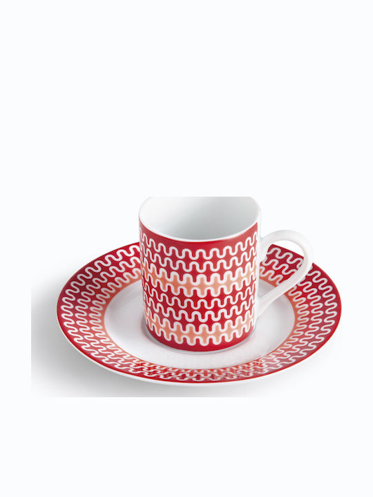Ionia Illusion Coffee Cup Porcelain Red 100ml