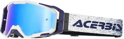 Acerbis Vitrion Spiegel MX Motocross-Schutzbrille Weiß Blau