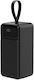 Savio BA-14 Power Bank 50000mAh 20W mit 2 USB-A Ausgangsanschlüsse und 2 USB-C Ausgangsanschlüsse Schwarz