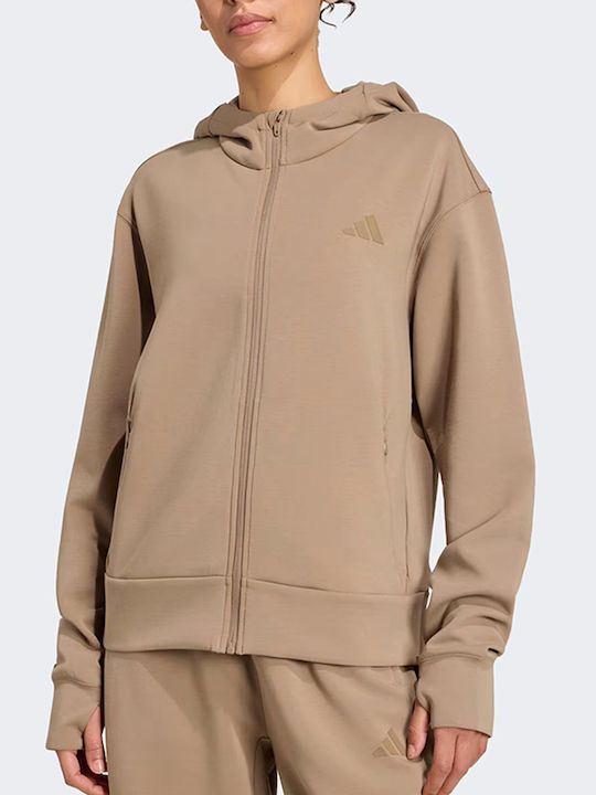 adidas Φούτερ Brown με Κουκούλα