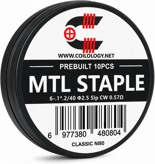 Coilology Mtl Staple Prebuilt Coil Ni80 0.57ohm 10 Бройки