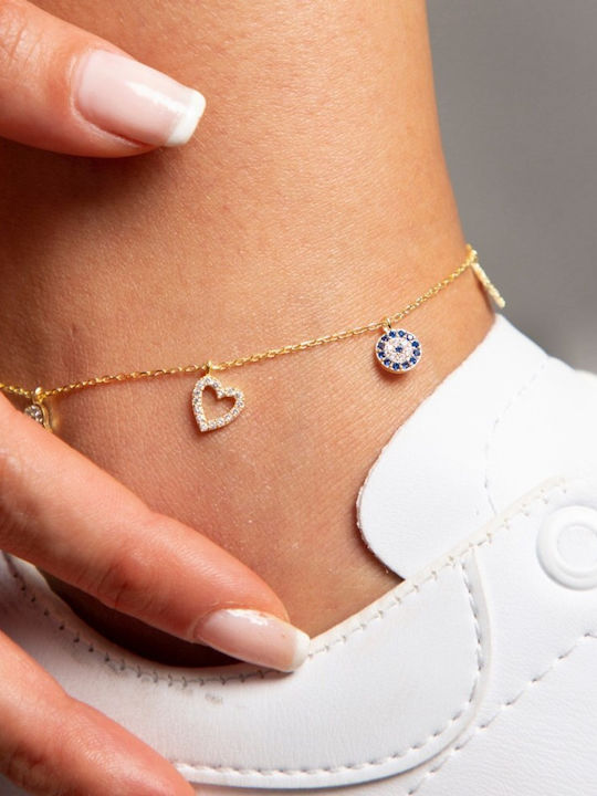 Elika Silver Vergoldetes Fußarmband aus Silber