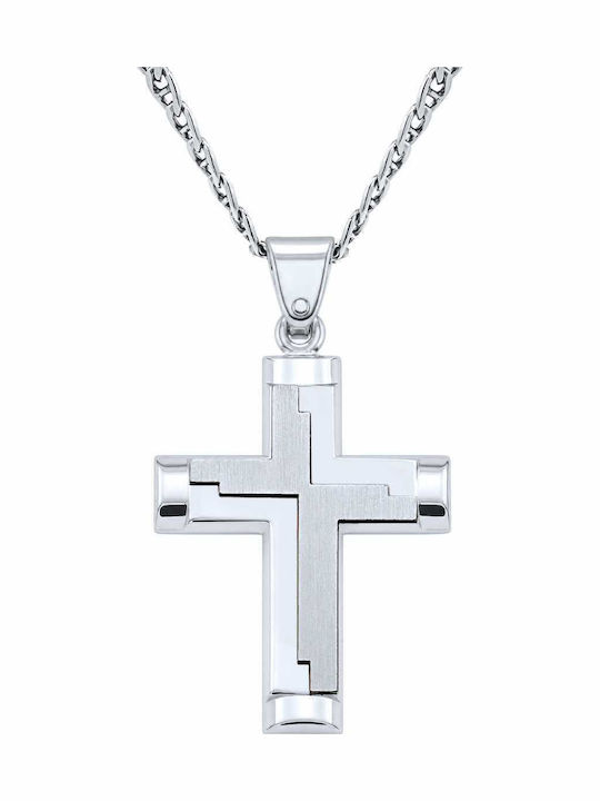 VTJ Men's Silver Cross with Chain