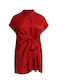 Damen-Sateen-Halbknopfhemd Rote 8601.3077
