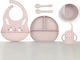 Baby Cloud Silicone Feeding Set with Anti-Slip Base Pink 4 Pcs