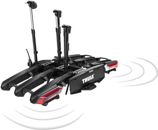Thule Suport pentru 3 biciclete cu senzori de parcare Thule Epos Parksecure 9803100 montare pe cârlig de remorcare 13 pini negru