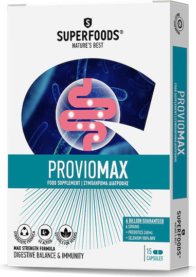 Superfoods ProvioMax Supplement with Probiotics & Prebiotics 15 Capsules