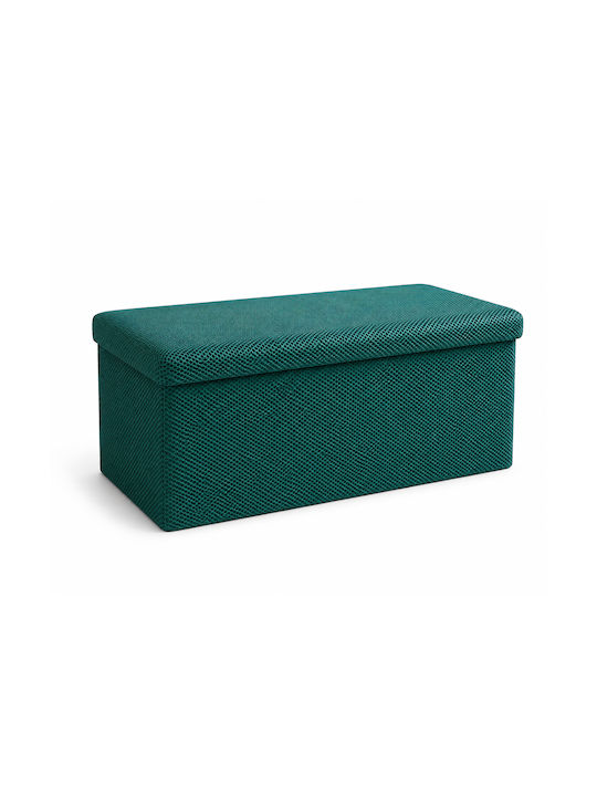 Bench Stool with Storage Space Upholstered with Fabric Green