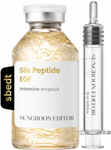 Sungboon Editor Silk Peptide EGF Intensive Anti-Aging Ampoule Face Serum with Peptides & Hyaluronic Acid for Brightening 40ml