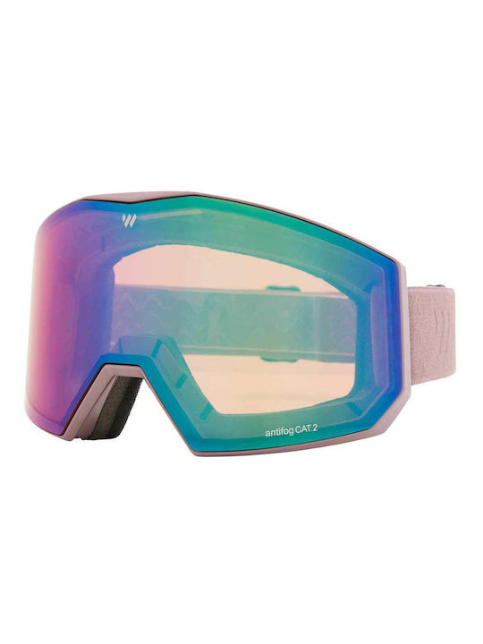 Witeblaze Μάσκα Σκι & Snowboard Ενηλίκων Γκρι με Φακό σε Γκρι Χρώμα