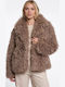 Short Women's Beige Fur