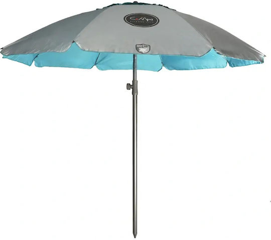 Campo Retro 240 Folding Aluminum Beach Umbrella Diameter 2.4m with UV Protection and Blue Air Duct