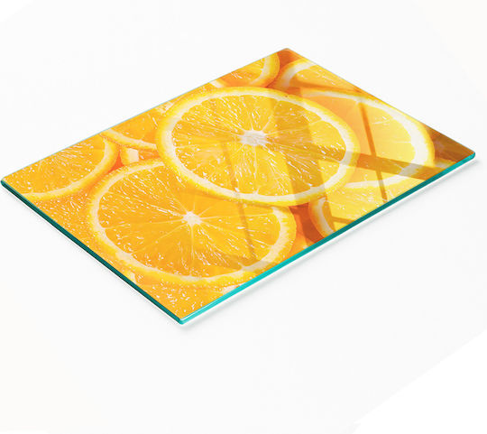 Tulup Tocătoare De Bucătărie Din Sticlă Portocalie 80x52cm