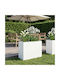 vidaXL Metallischer Weißer Blumentopf 60x30x40cm