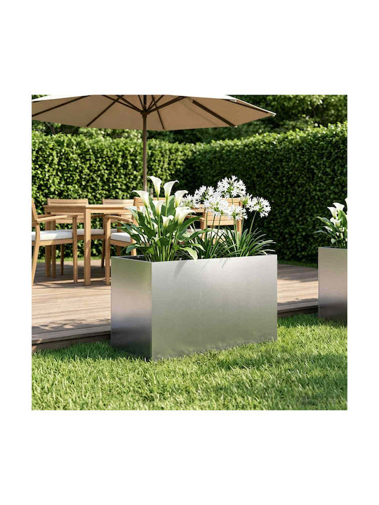vidaXL Ghiveci Metalic Argintiu 60x40x40 cm