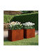vidaXL Set of 2 Rusty Metal Flower Pots