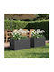 vidaXL Set of 2 Black Metallic Flower Pots