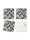 Set Wandsticker Vinyl Design Zickzack Holz 20x20x20 cm